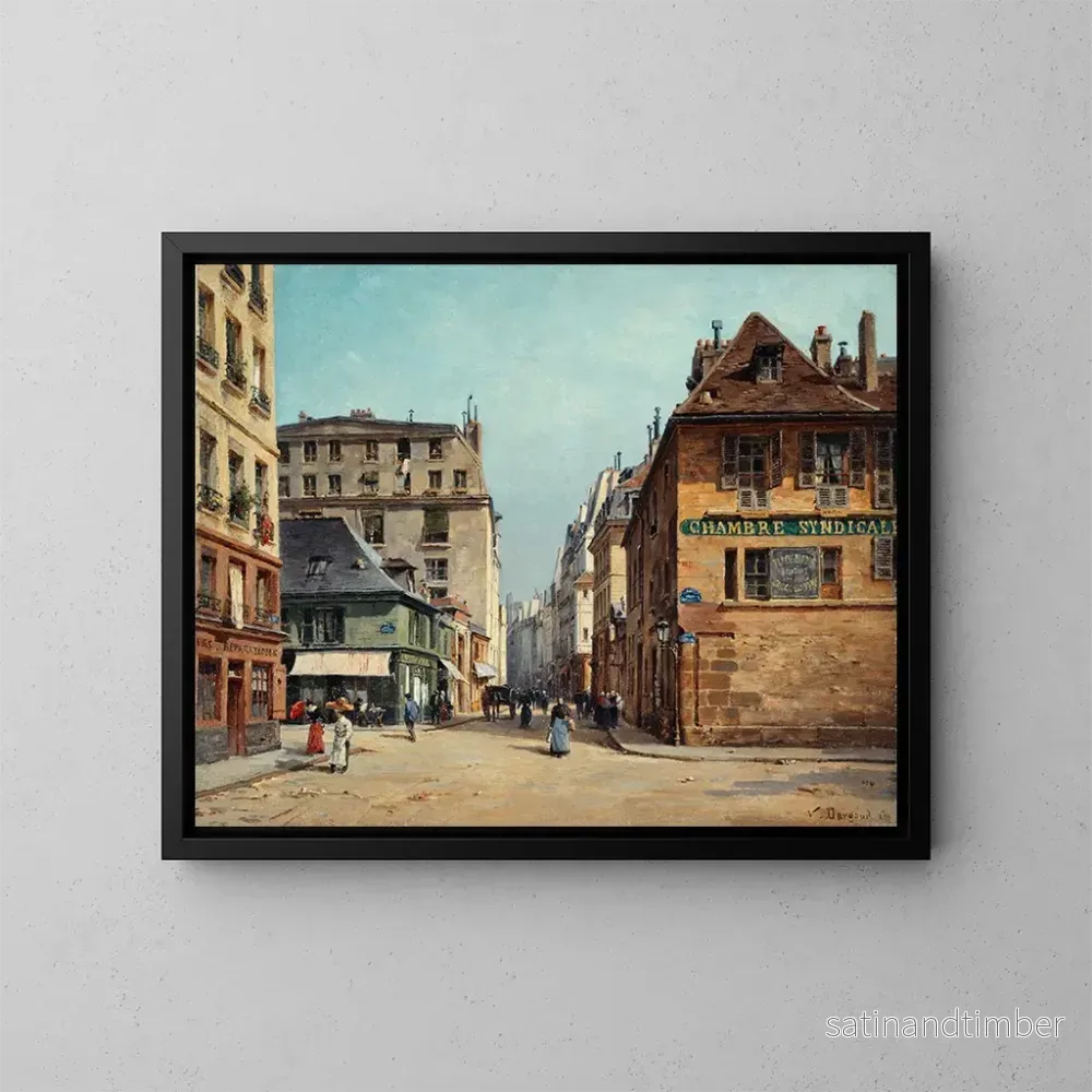 Reproduktion av målningen La Rue Saint-Paul - Paul-Joseph-Victor Dargaud