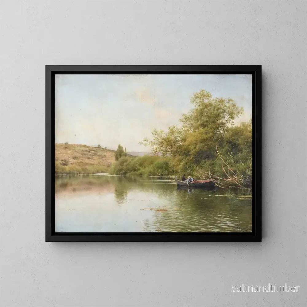 Reproduktion av målningen La Rivière aux environs de Santiponce – Emilio Sánchez Perrier Reproduktion av målningen La Rivière aux environs de Santiponce – Emilio Sánchez Perrier