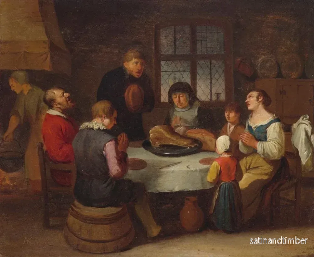 Reproduktion av målningen Bön före måltiden - Egbert van Heemskerck - Bild 2