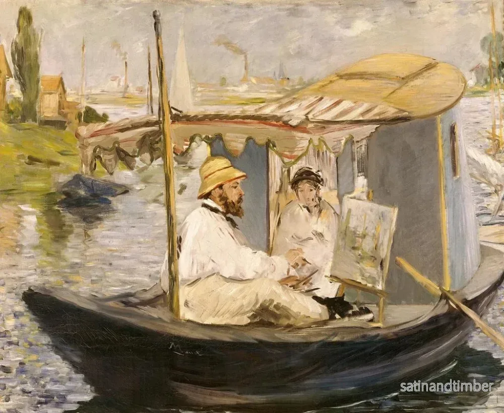 Reproduktion av målningen Claude Monet som målar i sin båt-studio - Édouard Manet - Bild 2