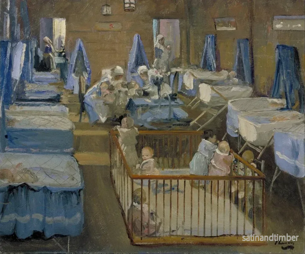 Reproduktion av målningen av Lady Henrys krubba i Woolwich - Sir John Lavery - Bild 2
