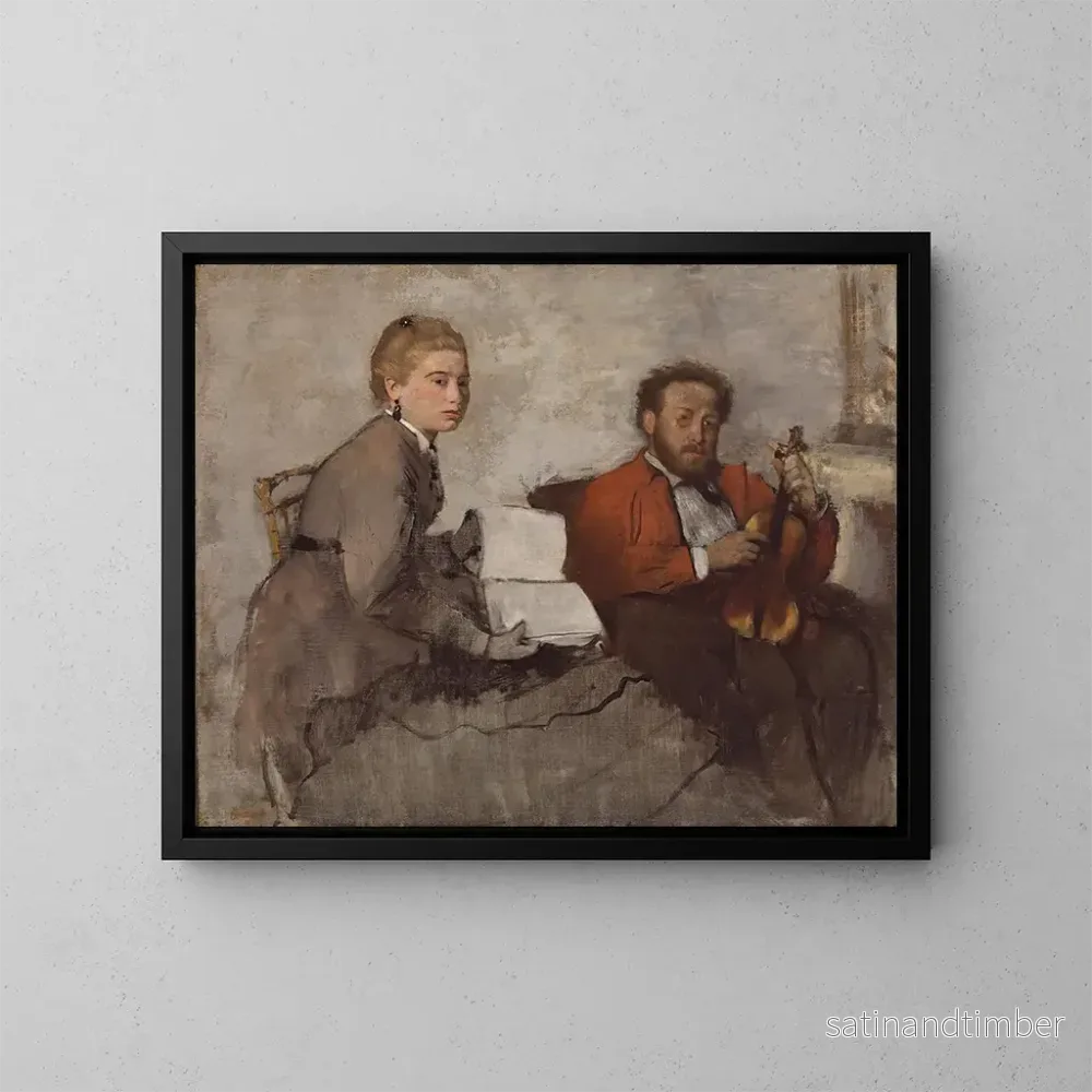Reproduktion av målningen Violonist och ung kvinna - Edgar Degas