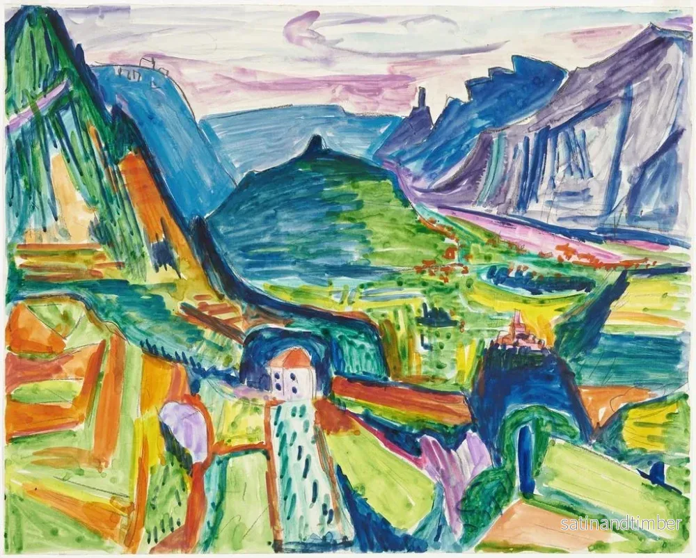 Reproduktion av målningen Landskap tessinois nära Chiasso - Hermann Scherer - Bild 2