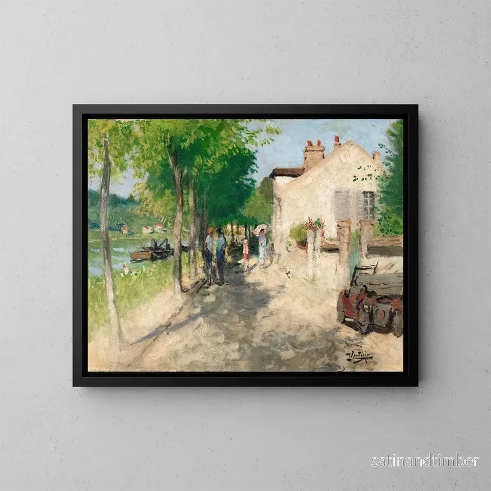 Reproduktion av målningen Le quai de la Croix-Blanche - Pierre-Eugène Montzin