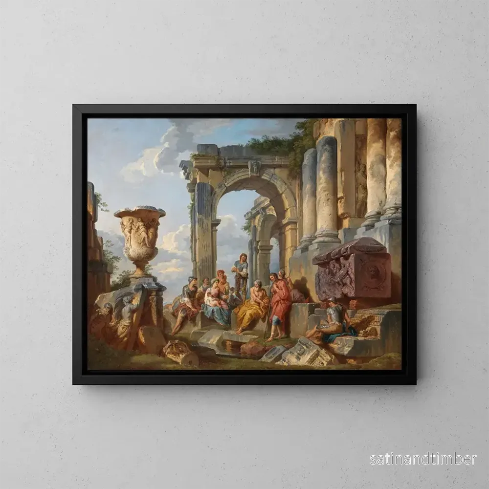 Reproduktion av målningen Ett infall med helige Petrus predikande för romarna – Giovanni Paolo Panini Reproduktion av målningen Ett infall med helige Petrus predikande för romarna – Giovanni Paolo Panini
