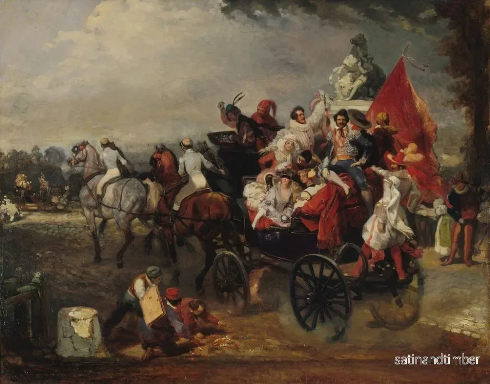 Reproduktion av målningen Scène de carnaval place de la Concorde - Eugène Lami - Bild 2