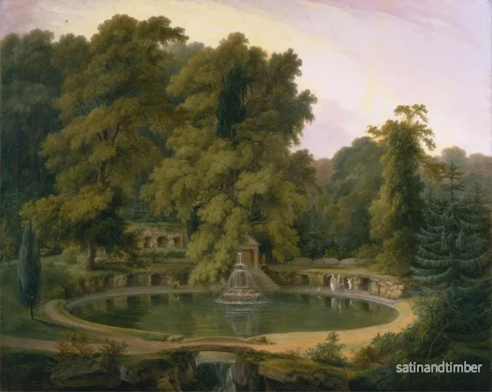 Reproduktion av målningen Fontaine och grotta i templet i Sezincote-parken - Thomas Daniell - Bild 2
