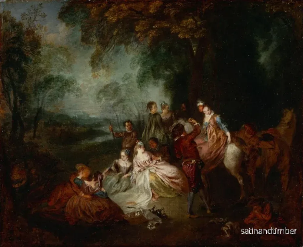 Reproduktion av målningen Fête champêtre - Jean-Antoine Watteau - Bild 2
