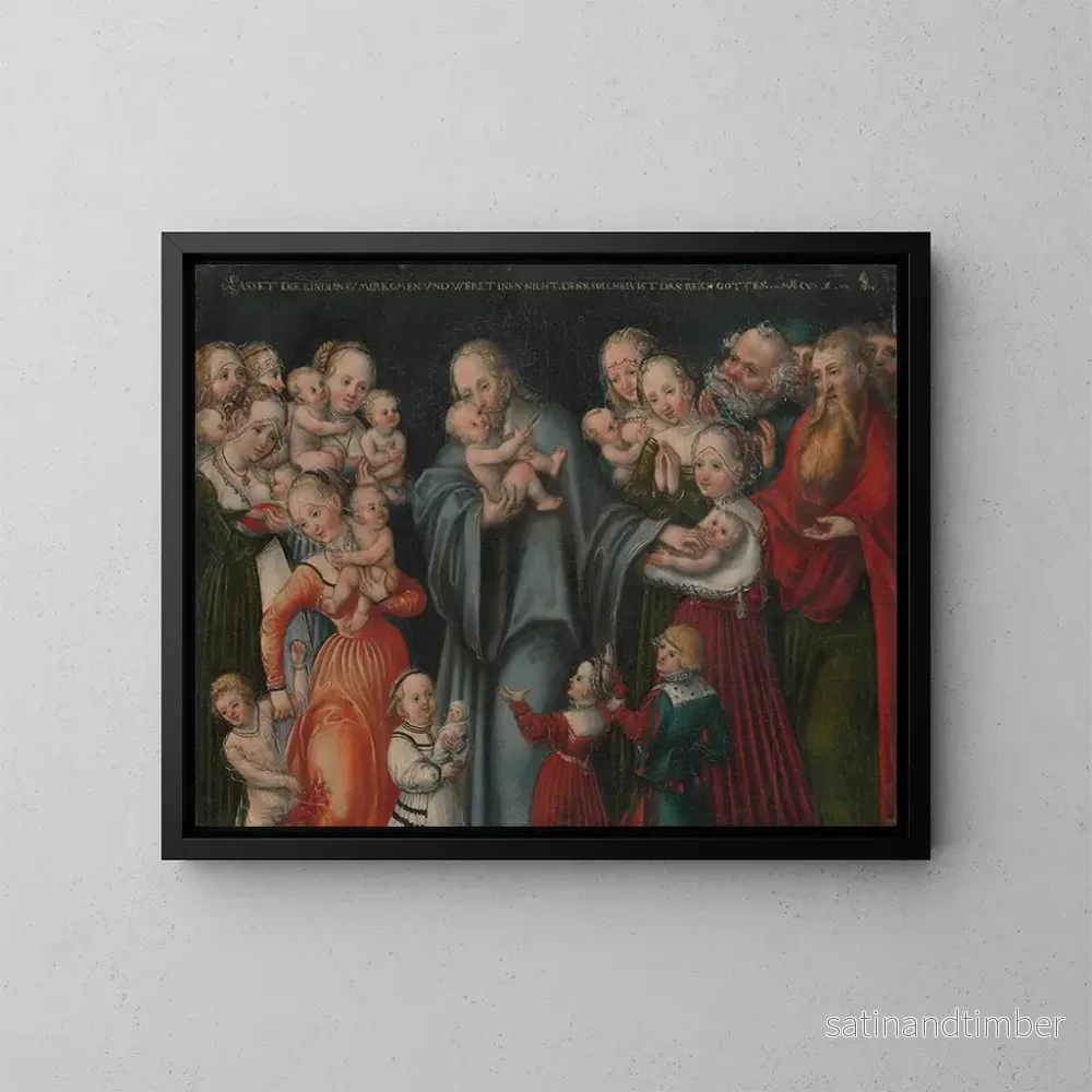 Reproduktion av målningen Le Christ bénissant les enfants - Lucas Cranach le Jeune