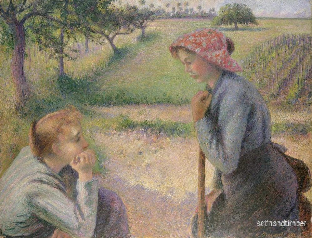 Reproduktion av målningen av två unga bondkvinnor - Camille Pissarro - Bild 2