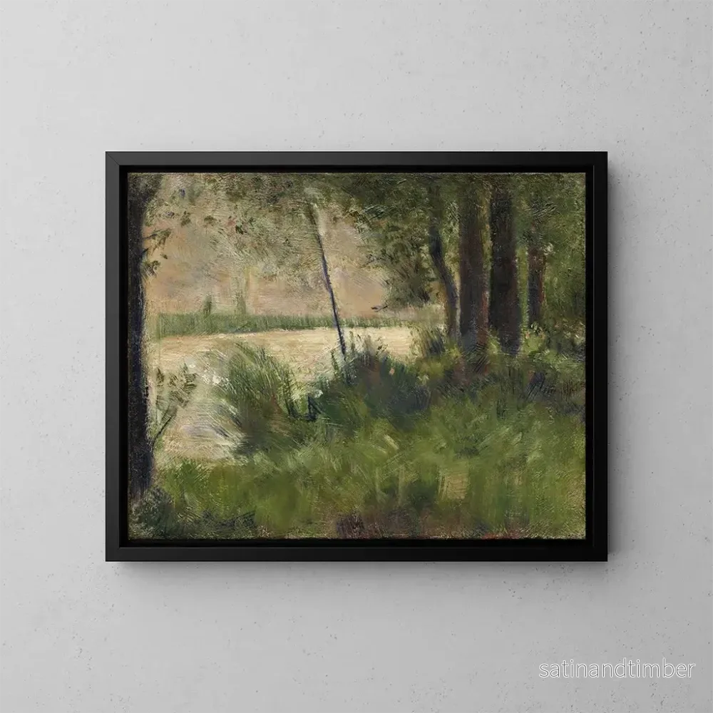 Reproduktion av målningen Bord de rivière herbeux - Georges Seurat