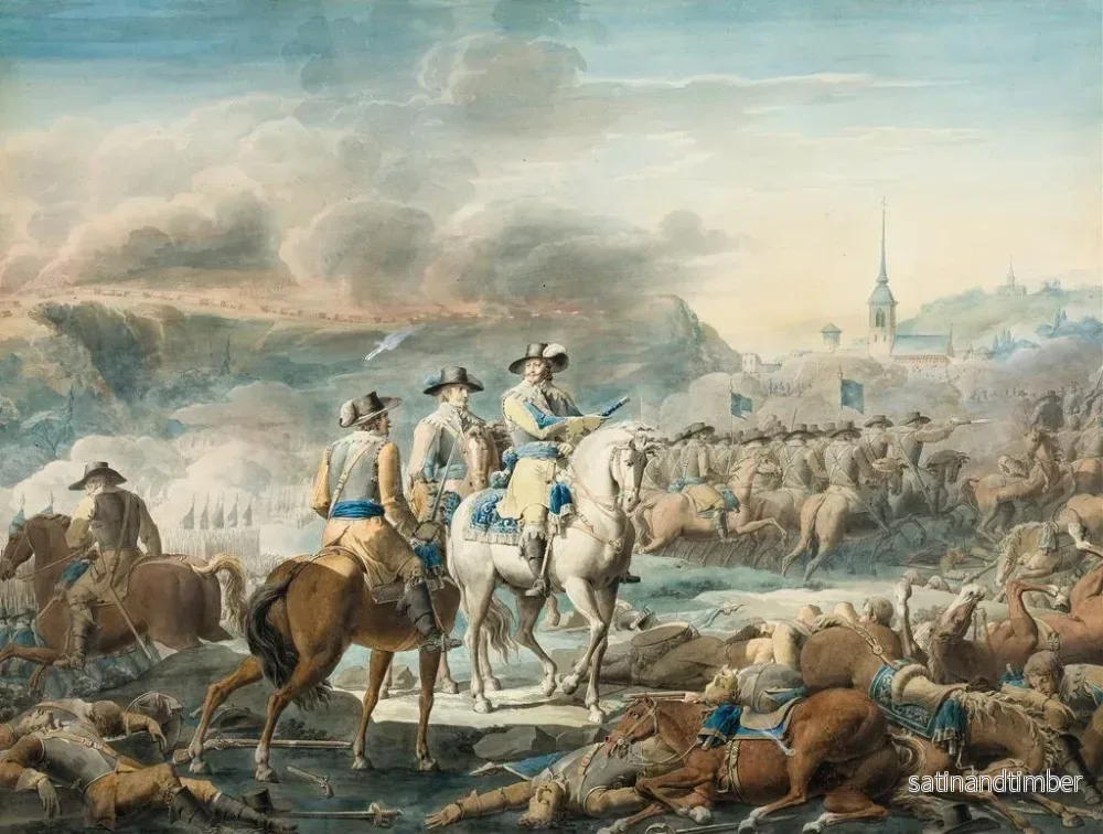 Reproduktion av målningen av kung Gustaf II Adolf av Sverige vid Wittstock - Emanuel Limnell - Bild 2