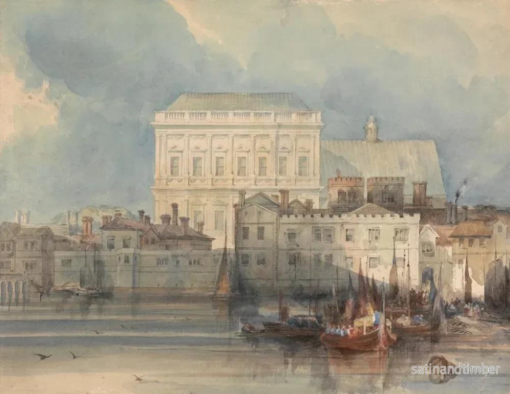 Reproduktion av målningen La salle de banquet de Whitehall depuis la rivière - George Shepheard - Bild 2