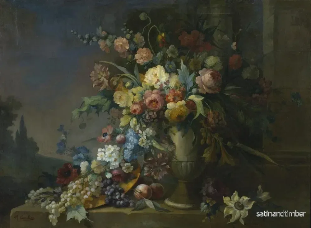 Reproduktion av målningen Stillleben med blommor och frukter - Max Carlier - Bild 2