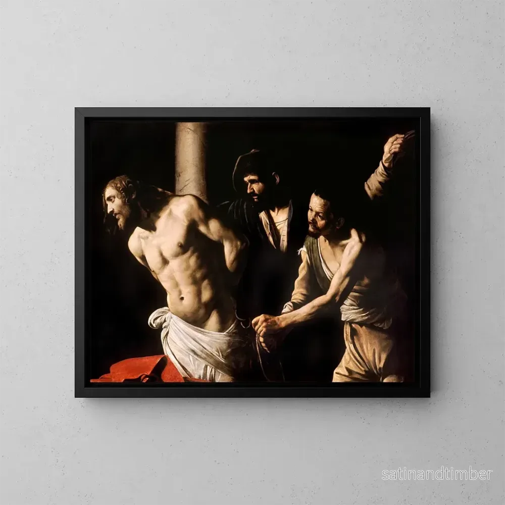 Reproduktion av målningen Kristus vid pelaren - Le Caravage