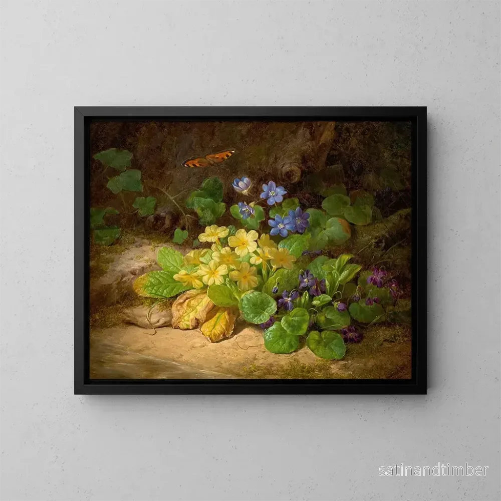 Reproduktion av målningen liten blomsterkomposition av alpina blommor - Josef Lauer