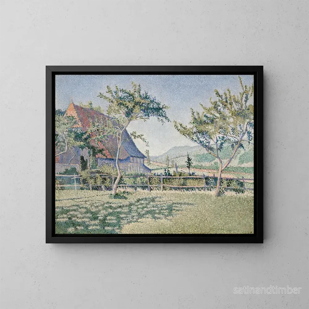 Reproduktion av målningen Le Château dans la prairie - Paul Signac