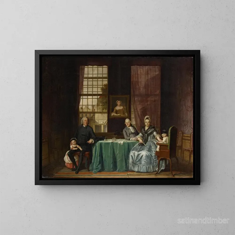 Reproduktion av målningen Familjefamilj i ett interiör - Hendrik Pothoven