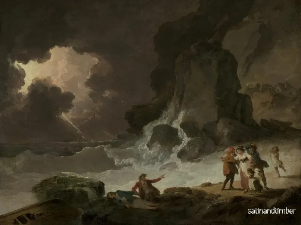 Reproduktion av målningen En storm bakom Wight-ön - Julius Caesar Ibbetson - Bild 2