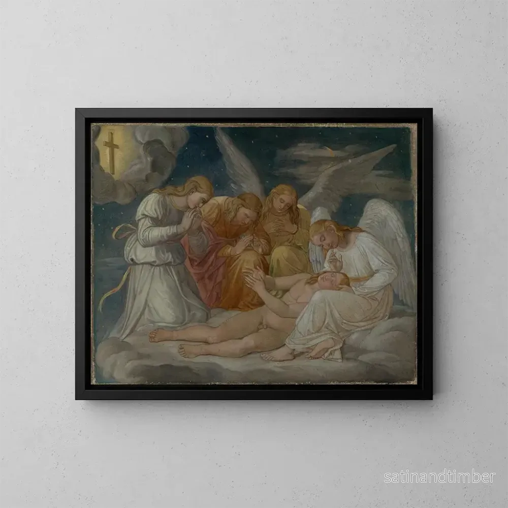 Reproduktion av målningen Le Christ aperçoit la croix en rêve - Gottlieb Schick