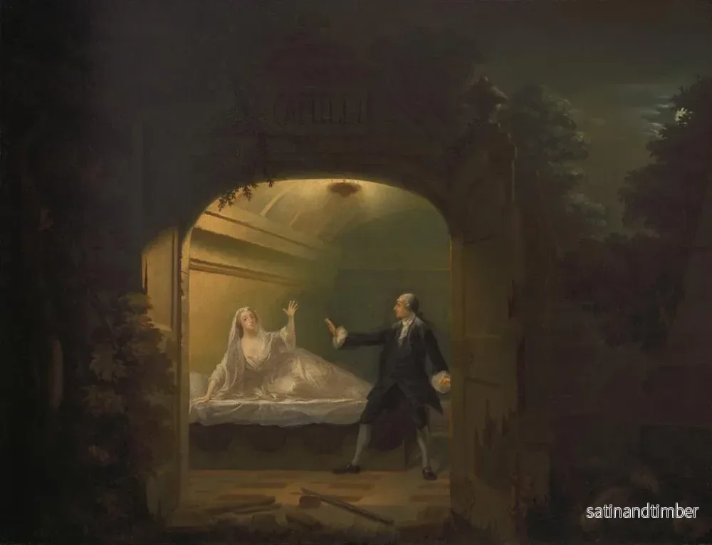 Reproduktion av målningen V David Garrick och George Anne Bellamy i Roméo och Juliette, Akt V, Scen III - Benjamin Wilson - Bild 2