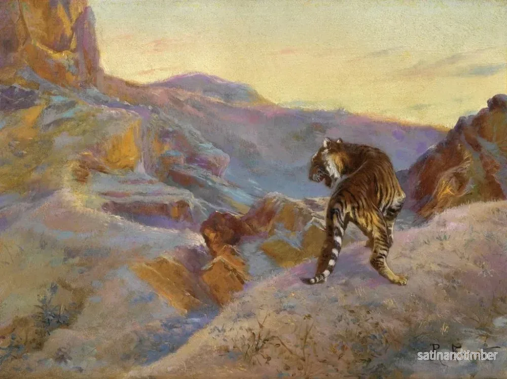 Reproduktion av målningen Tigre i bergen - Rudolf Ernst - Bild 2
