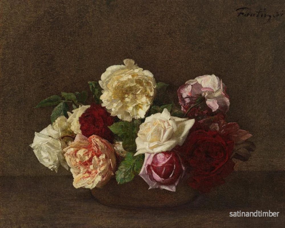 Reproduktion av målningen Rosor i en vas - Henri Fantin-Latour - Bild 2