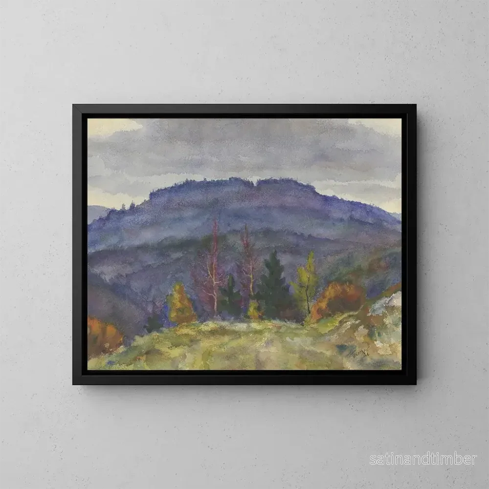 Reproduktion av målningen Landskapsbild av berg - Friedrich Mook