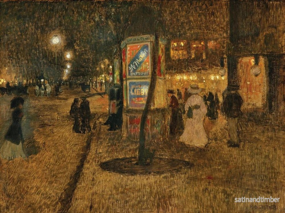 Reproduktion av målningen av nattlig gatubild i Paris - Rudolf Quittner - Bild 2