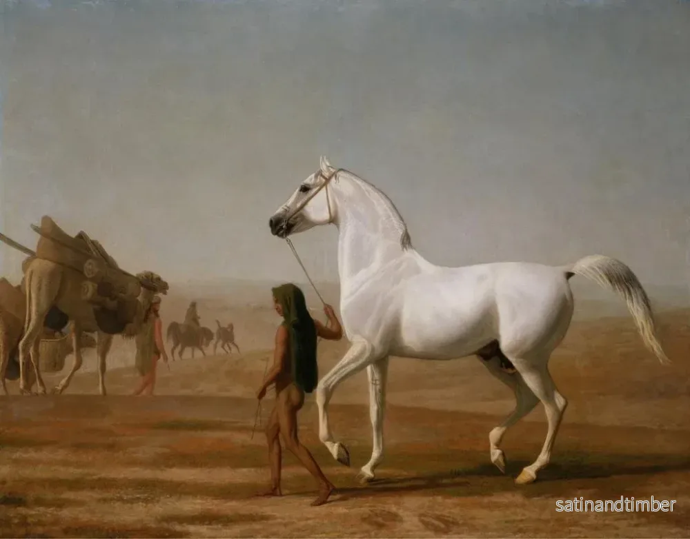 Reproduktion av målningen L'Arab gris de Wellesley leder genom öknen - Jacques-Laurent Agasse - Bild 2