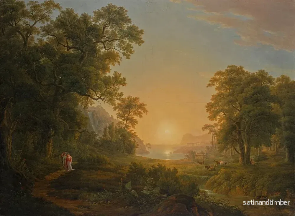 Reproduktion av målningen Landskapsbild med soluppgång - Joseph Rebell - Bild 2