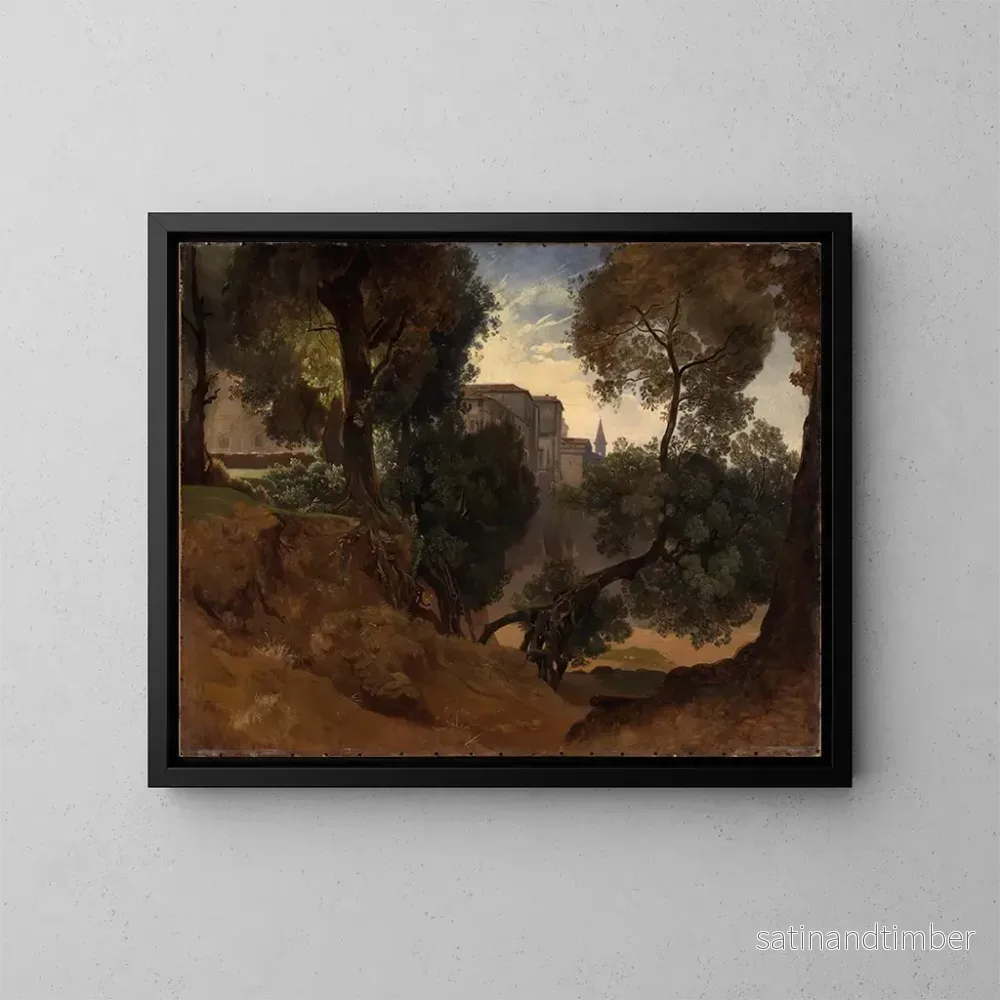 Reproduktion av målningen i parken vid villa Chigi i Ariccia nära Rom - Heinrich Ludwig