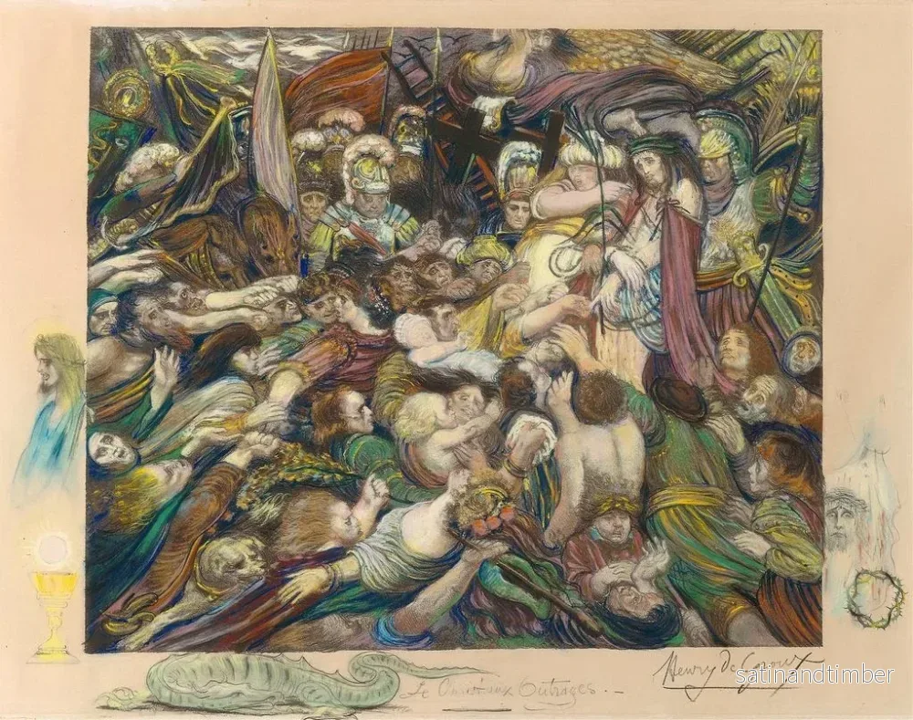 Reproduktion av målningen Le Christ parmi ses bourreaux - Henry de Groux - Bild 2