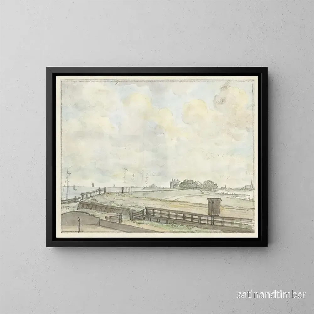 Reproduktion av målningen Vue de la digue près d’Amsterdam – Jurriaan Andriessen Reproduktion av målningen Vue de la digue près d’Amsterdam – Jurriaan Andriessen