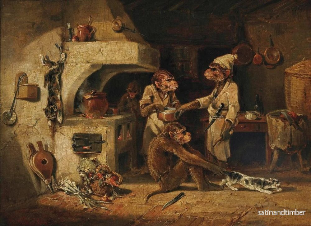 Reproduktion av målningen La cuisine des singes - Edmund Bristow - Bild 2