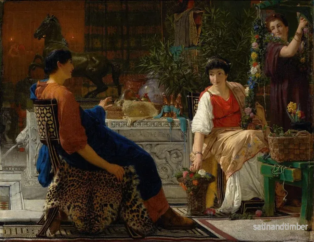Reproduktion av målningen Förberedelser för festligheterna Den blomsterkrans - Lawrence Alma-Tadema - Bild 2