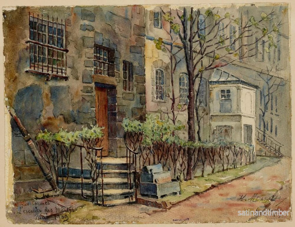 Reproduktion av målningen av Klostret av Carmes, martyrernas trappa, Vaugirard-gatan - Georges-Henri Manesse - Bild 2