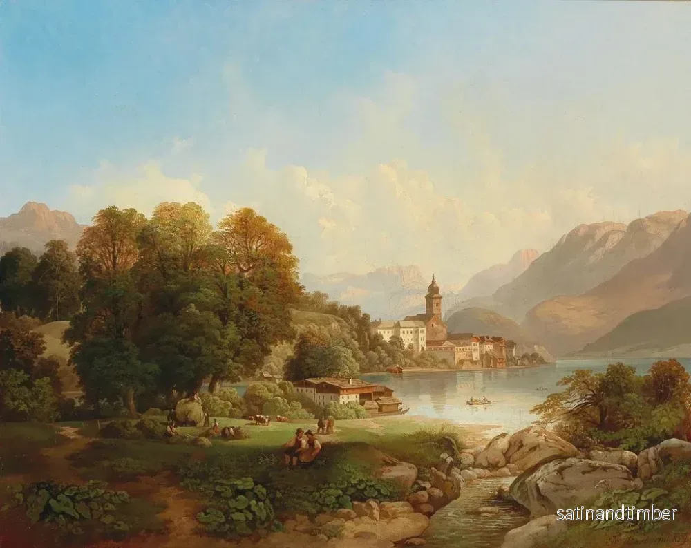 Reproduktion av målningen Vue sur Saint-Wolfgang au lac Wolfgang - Franz Barbarini - Bild 2