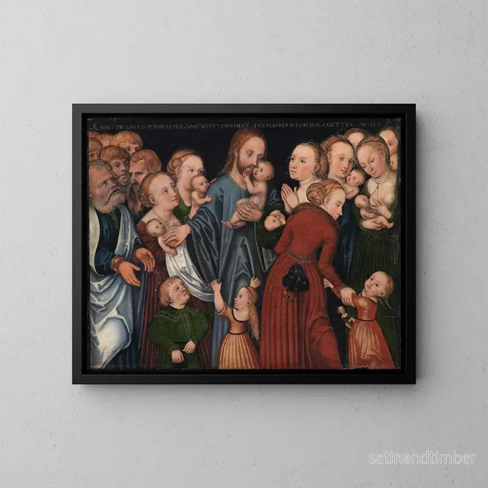 Reproduktion av målningen Le Christ bénissant les enfants - Lucas Cranach l'Ancien