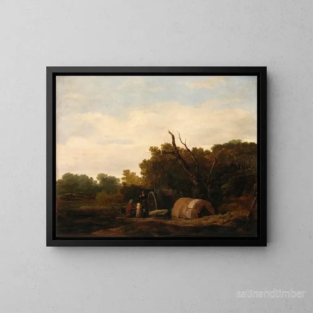 Reproduktion av målningen En lägerplats för romer - William Mulready