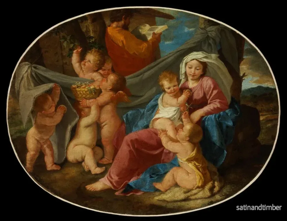 Reproduktion av målningen Le repos pendant la fuite en Égypte - Nicolas Poussin - Bild 2