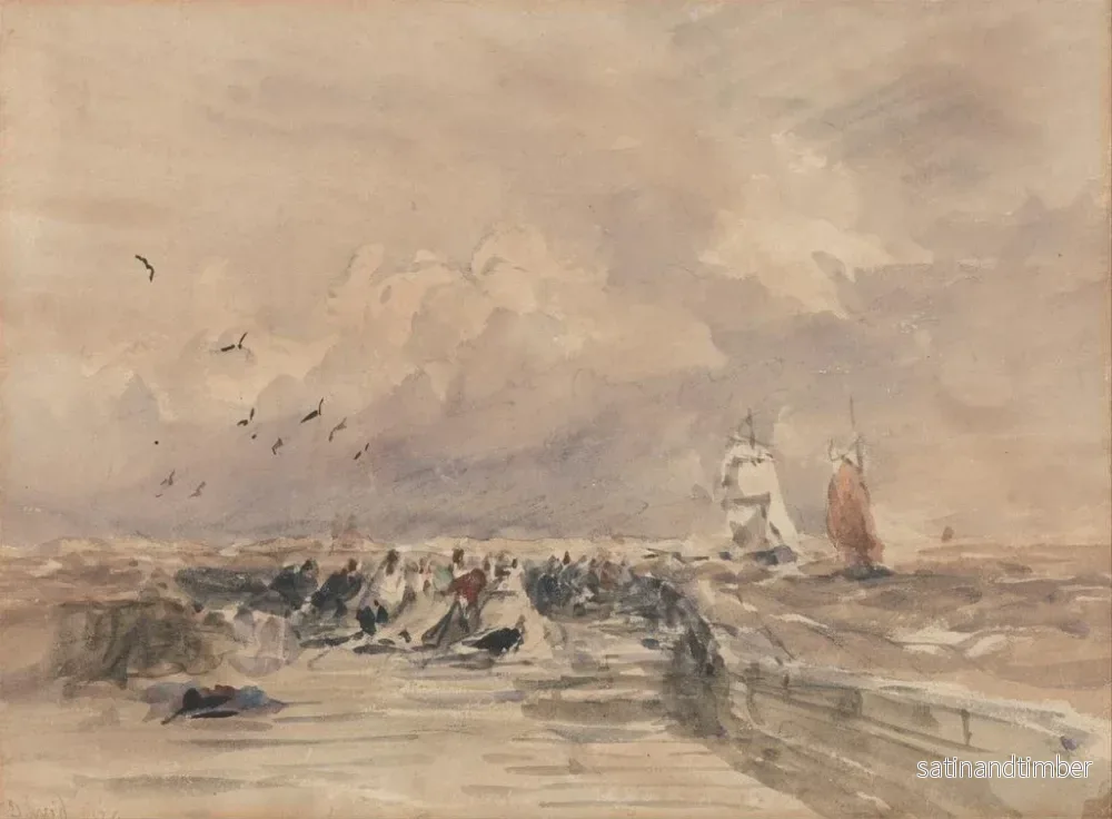 Reproduktion av målningen Le port de Dieppe, vent frais - David Cox - Bild 2