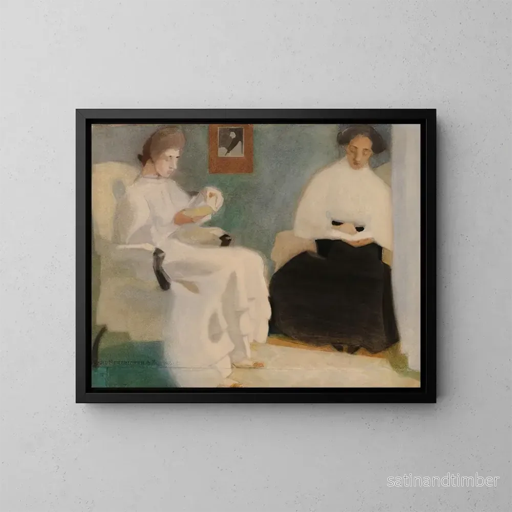 Reproduktion av målningen Flickor som läser - Helene Schjerfbeck