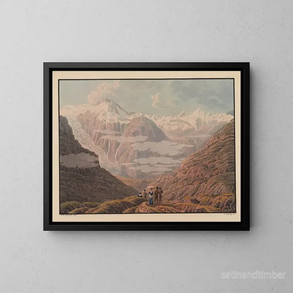 Reproduktion av målningen Vue tagen vid passage de la Furka, kanton d’Ury – David Alois Schmid Reproduktion av målningen Vue tagen vid passage de la Furka, kanton d’Ury – David Alois Schmid