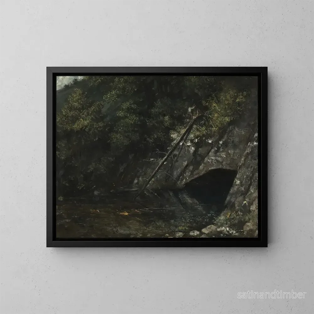 Reproduktion av målningen Landskap av Den Blå Källan - Gustave Courbet