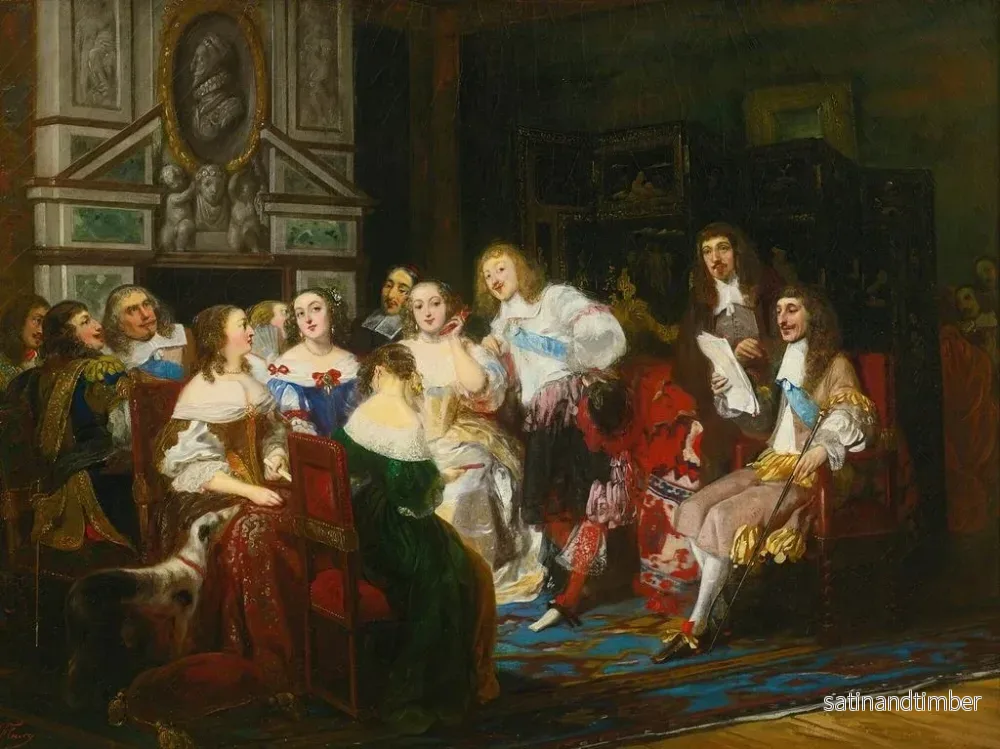 Reproduktion av målningen En läsning hos Madame de Sévigné - Joseph Nicolas Robert-Fleury - Bild 2