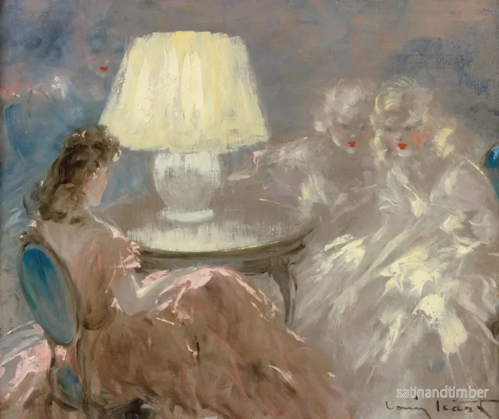 Reproduktion av målningen Under lampan - Louis Icart - Bild 2