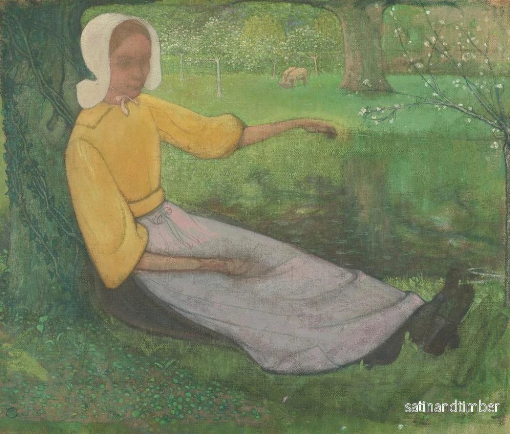 Reproduktion av målningen av kvinna från Huizen sittande under ett träd - Richard Nicolas Roland Holst - Bild 2
