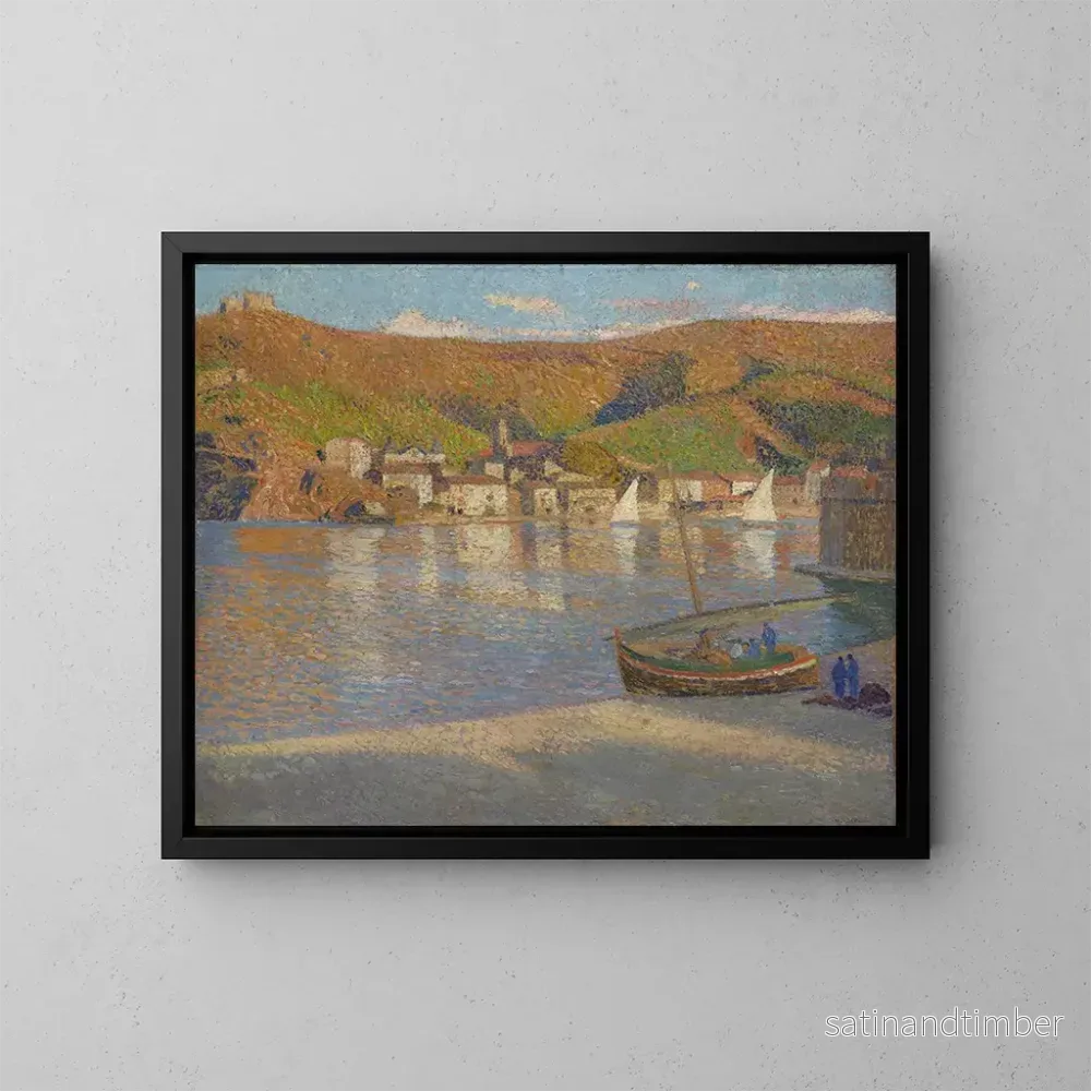 Reproduktion av målningen av fem fiskare och deras förliste båt på stranden i Collioure – Henri Martin Reproduktion av målningen av fem fiskare och deras förliste båt på stranden i Collioure – Henri Martin