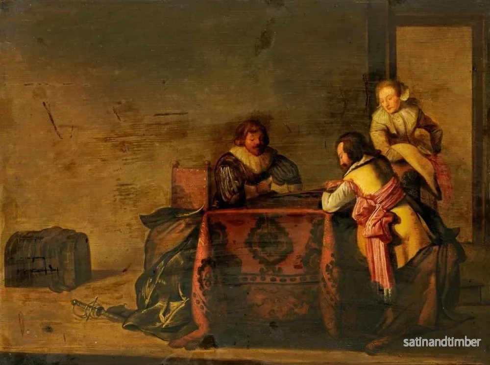 Reproduktion av målningen Spelare i Tric Trac - Pieter Codde - Bild 2